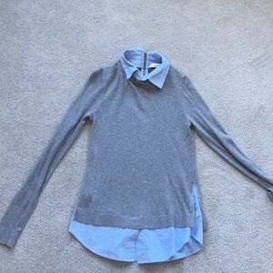 Lightweight Sweater with Button Down Trims